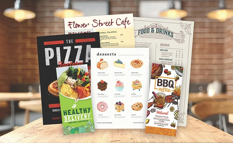 Menu printing Lichfield